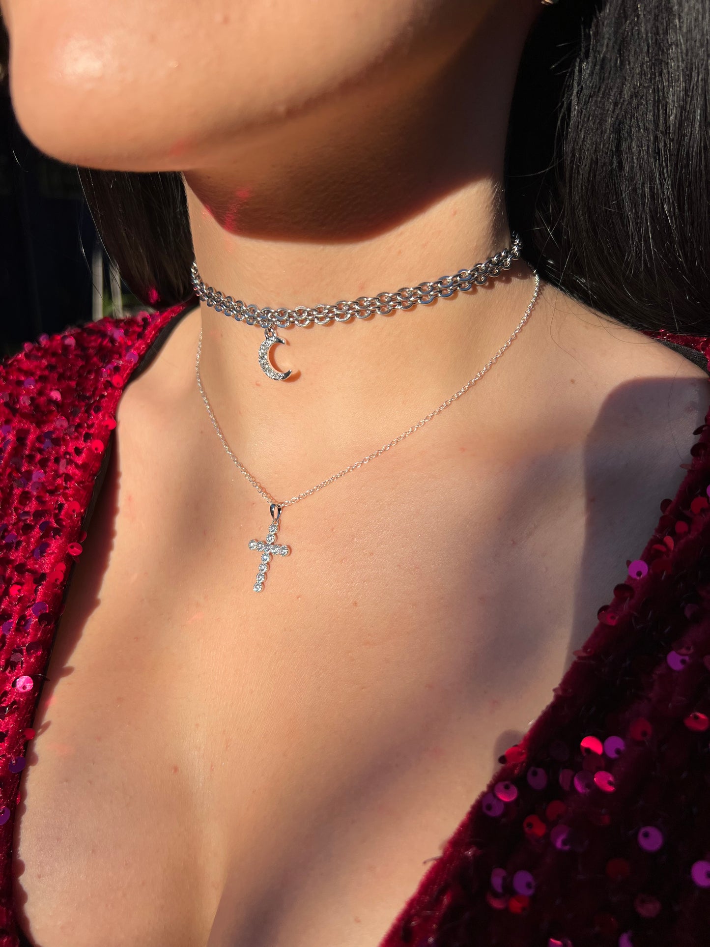 Choker Luna silver
