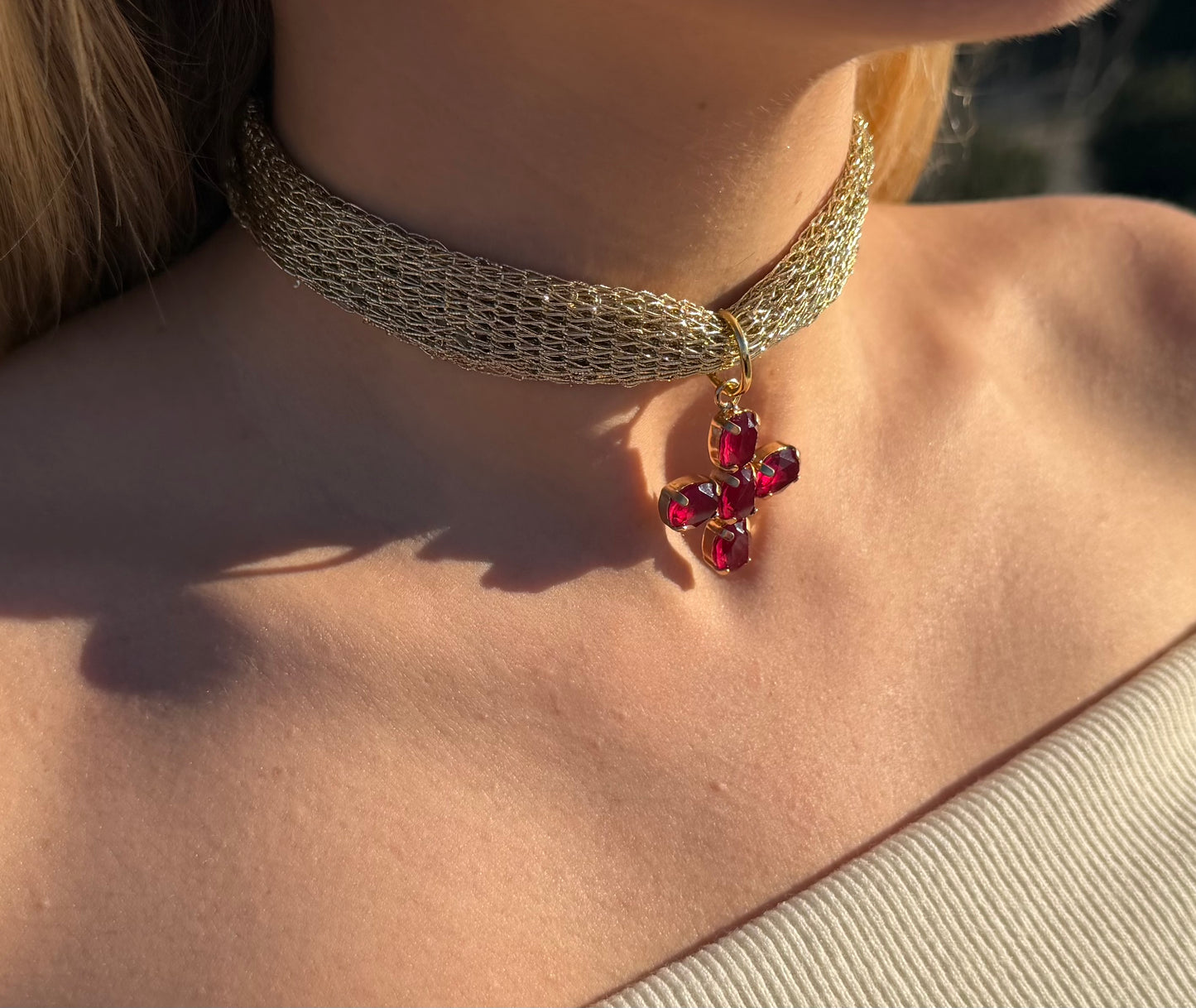 Chocker Cruz Burdeos