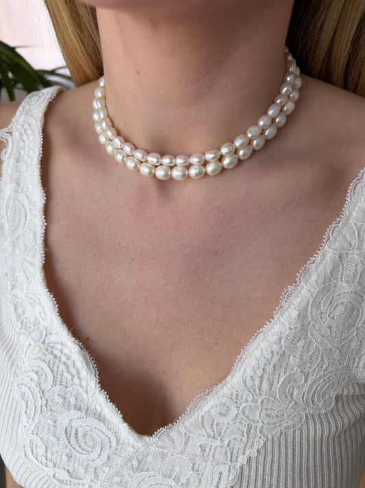 Collar Doble Perla